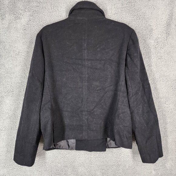 Tahari Women's Size 14 Black Wool Double Breasted Long Sleeve Peacoat Jacket - Picture 5 of 9